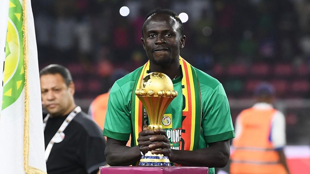 Sadio Mane with AFCON title